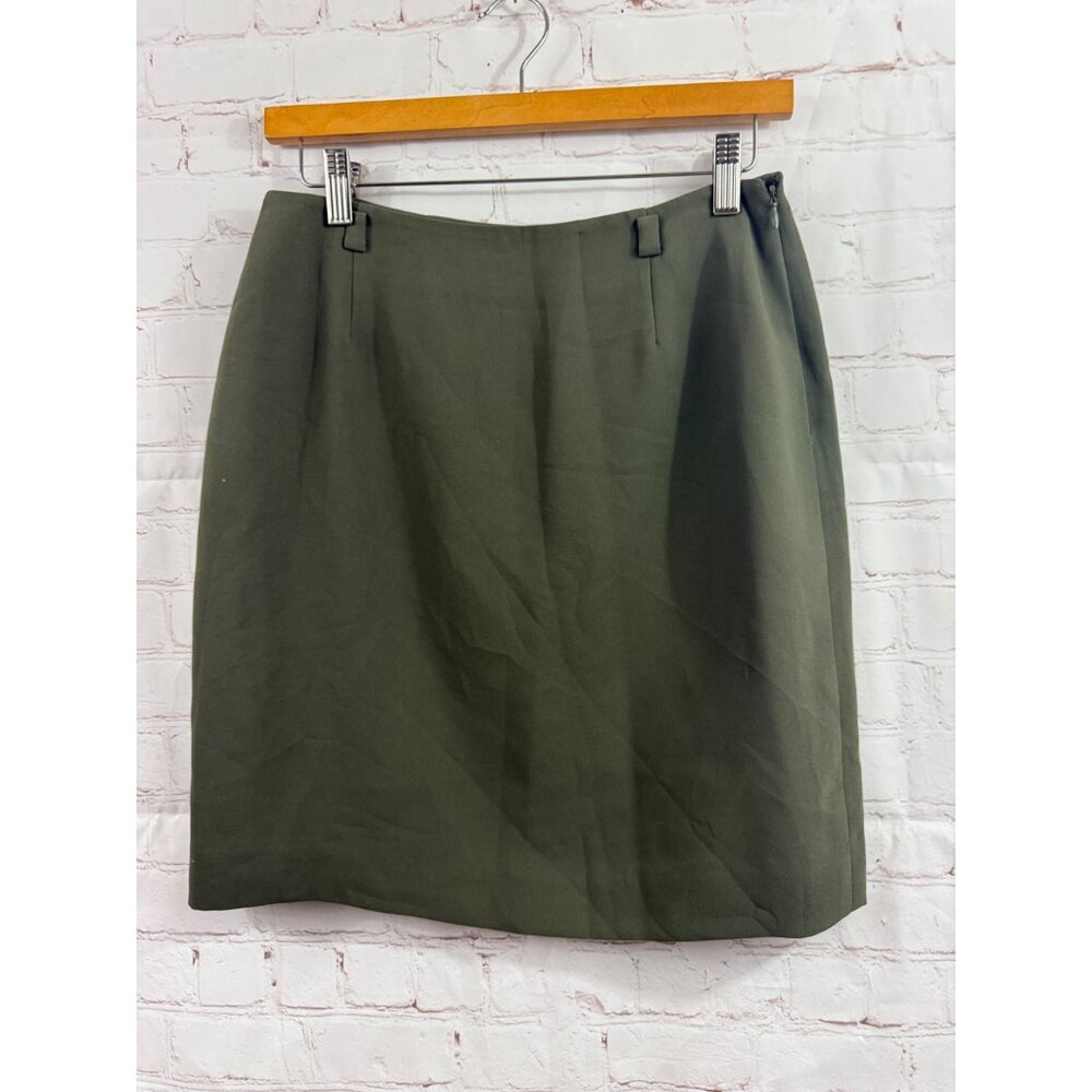 Petite Sophisticate Sage Green Mini Skirt Womens Size 6 Side Zip Career Casual